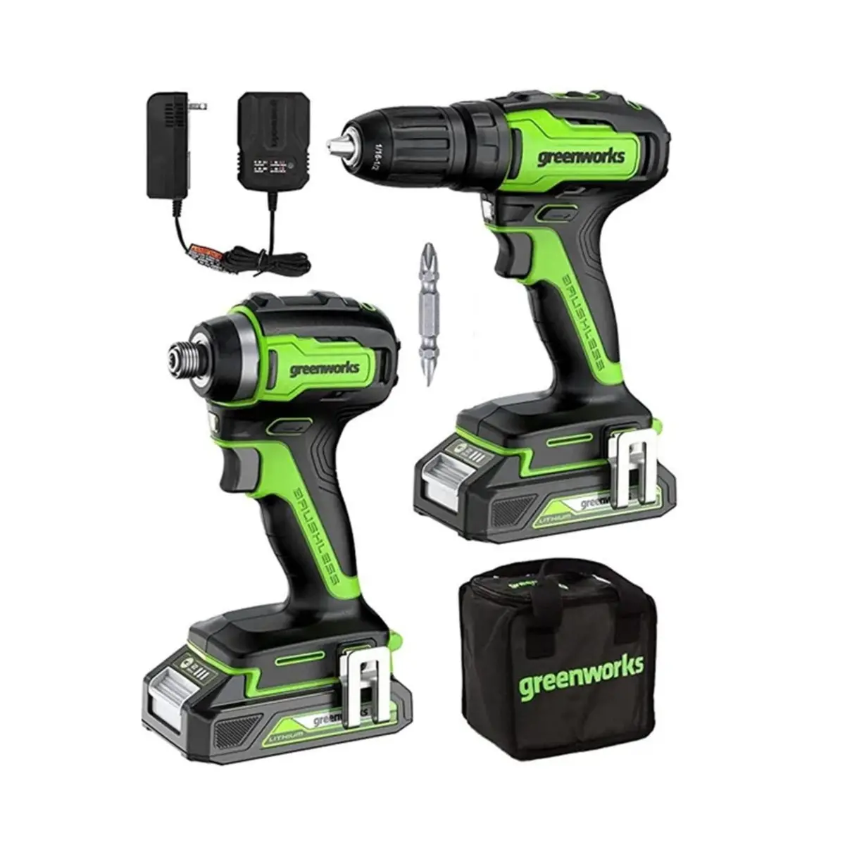 24V Cordless Battery Drill / Driver And Impact Driver W/ Two (2) 2.0Ah Batteries & Charger 1