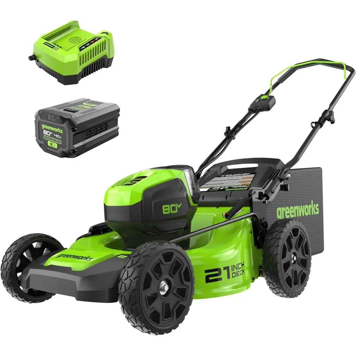 80V 21" Brushless 3-In-1 Push Lawn Mower: 4.0 Ah Battery And Charger 1