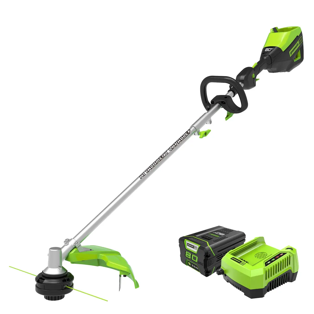 80V 16" Cordless Battery String Trimmer (Attachment Capable) W/ 2.5 Ah Battery & Charger 1