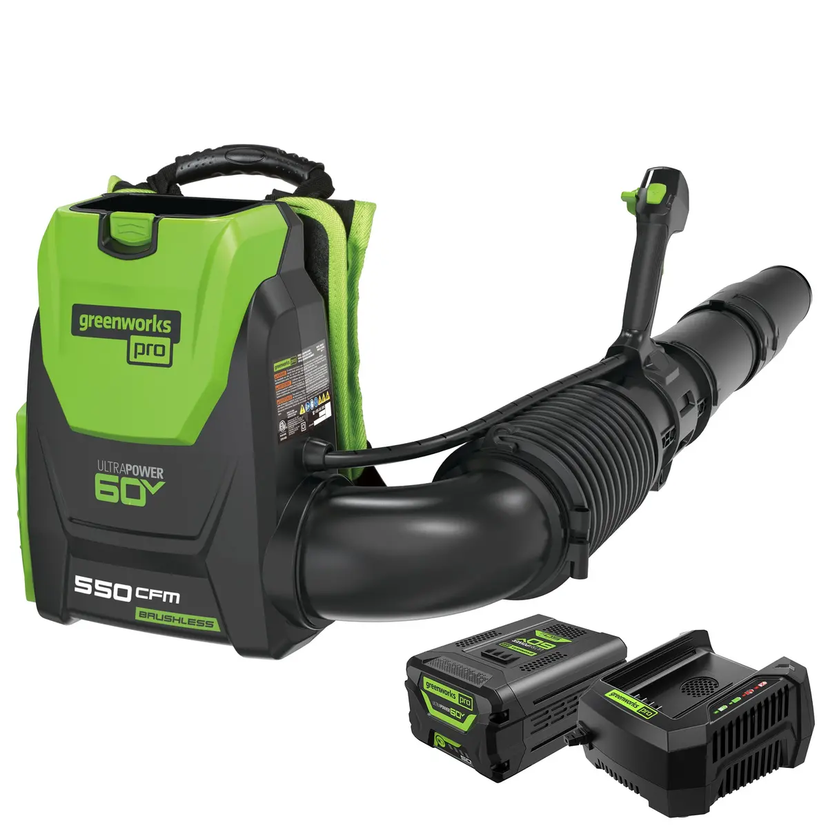 60V 550 Cfm Cordless Battery Backpack Blower W/ 5.0Ah Battery & Charger 1