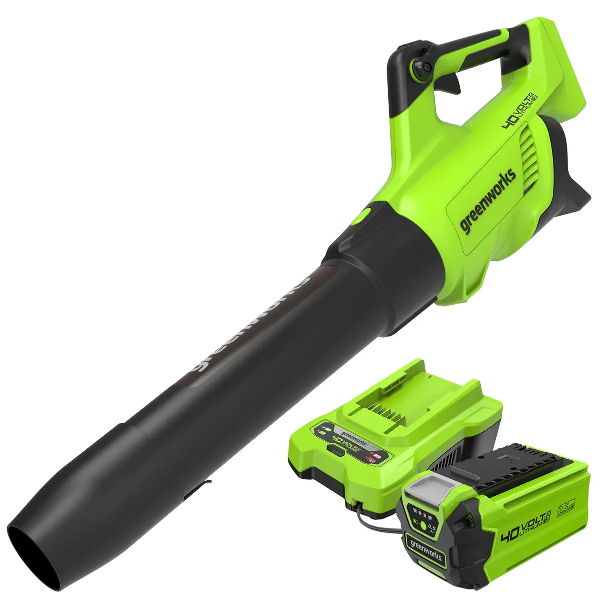 40V 500 Cfm Cordless Battery Leaf Blower: 2.5 Ah Battery And Charger 1