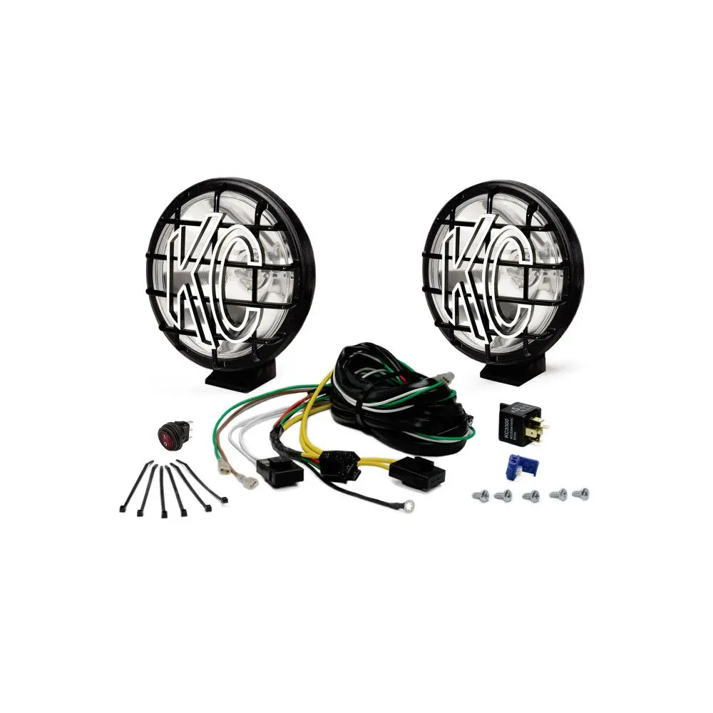 Kc Hilites 6" Apollo Pro Halogen 100W Spot Beam (Pair) W/ Harness - Recon Recovery 1