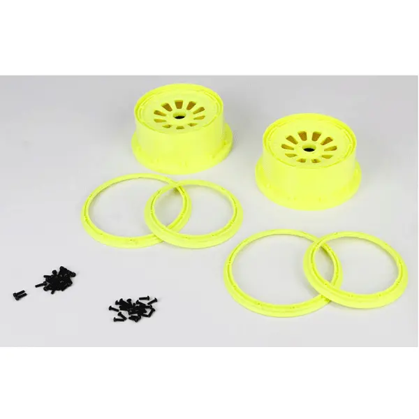 Losi 5Ive-T Wheel Set W/Beadlocks (2) (Yellow) 5Ive-T 1