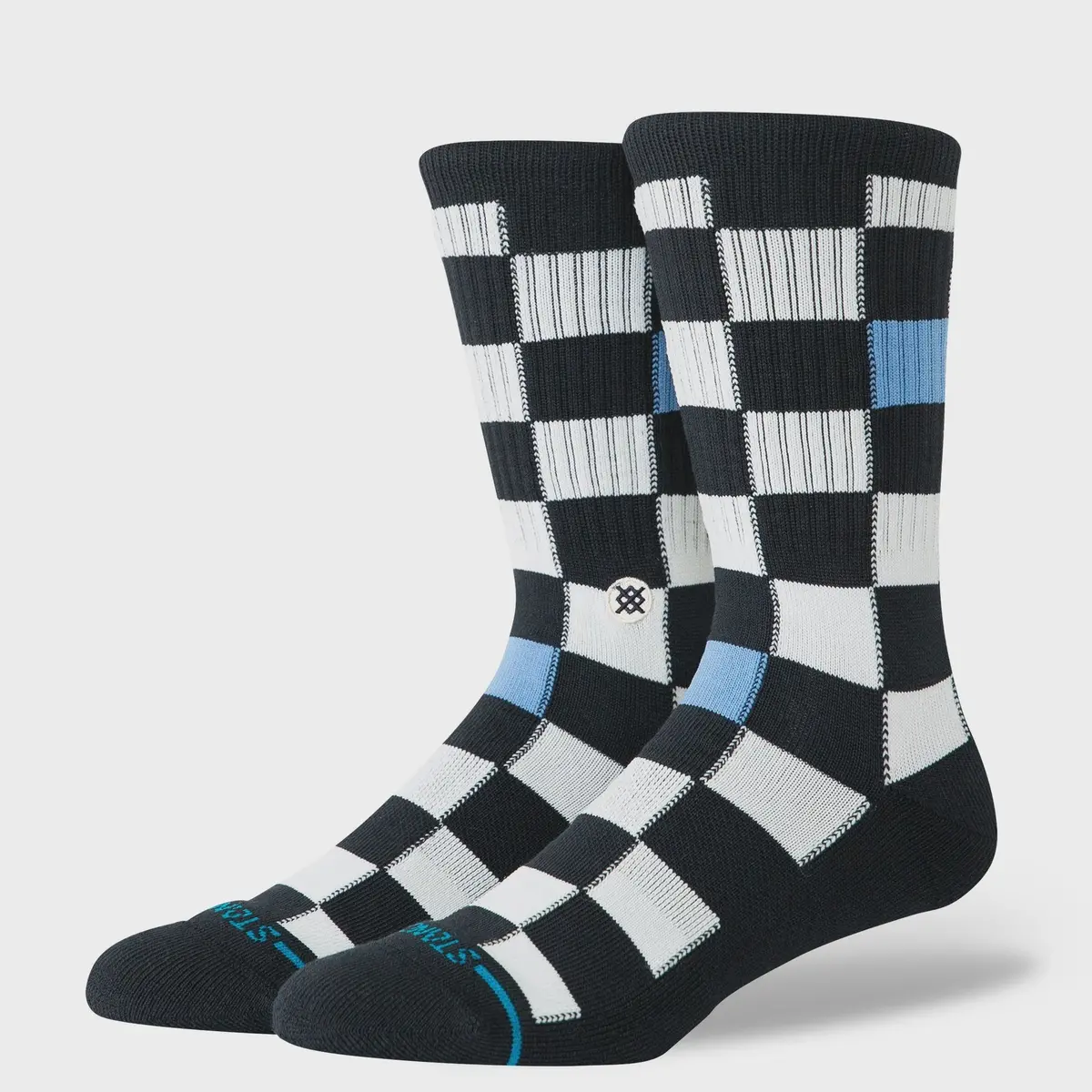 Stance Chef Check Crew Sock -  Black 1