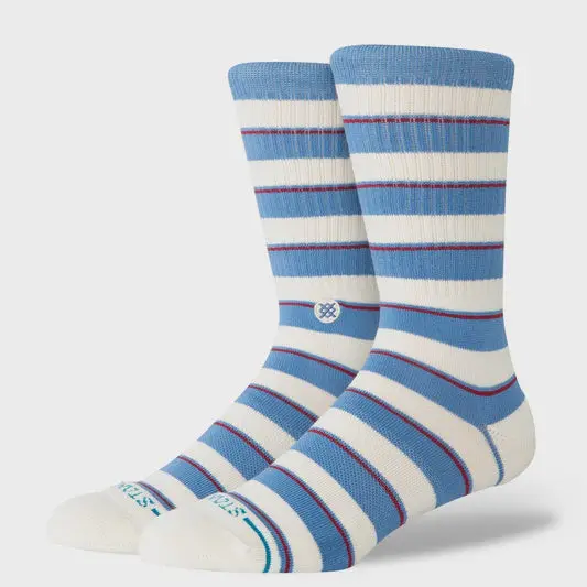 Stance Striped It Crew Sock - Capri Blue 1
