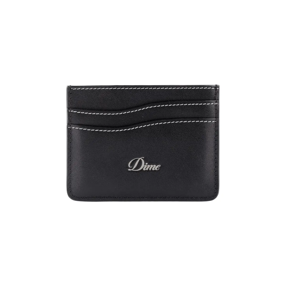 Dime Cursive Cardholder Wallet - Black Leather 1