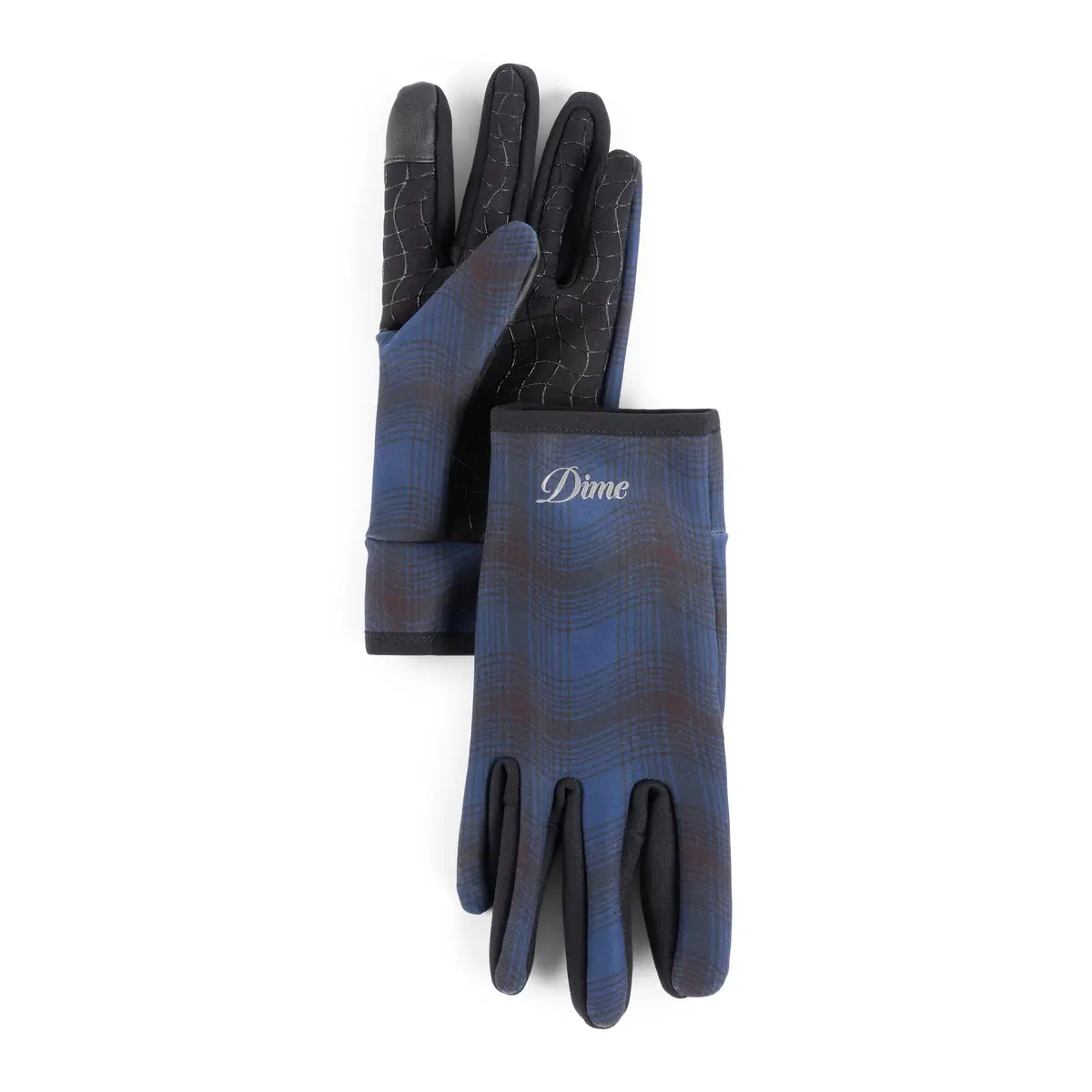 Dime City Plaid Gloves - Navy 1