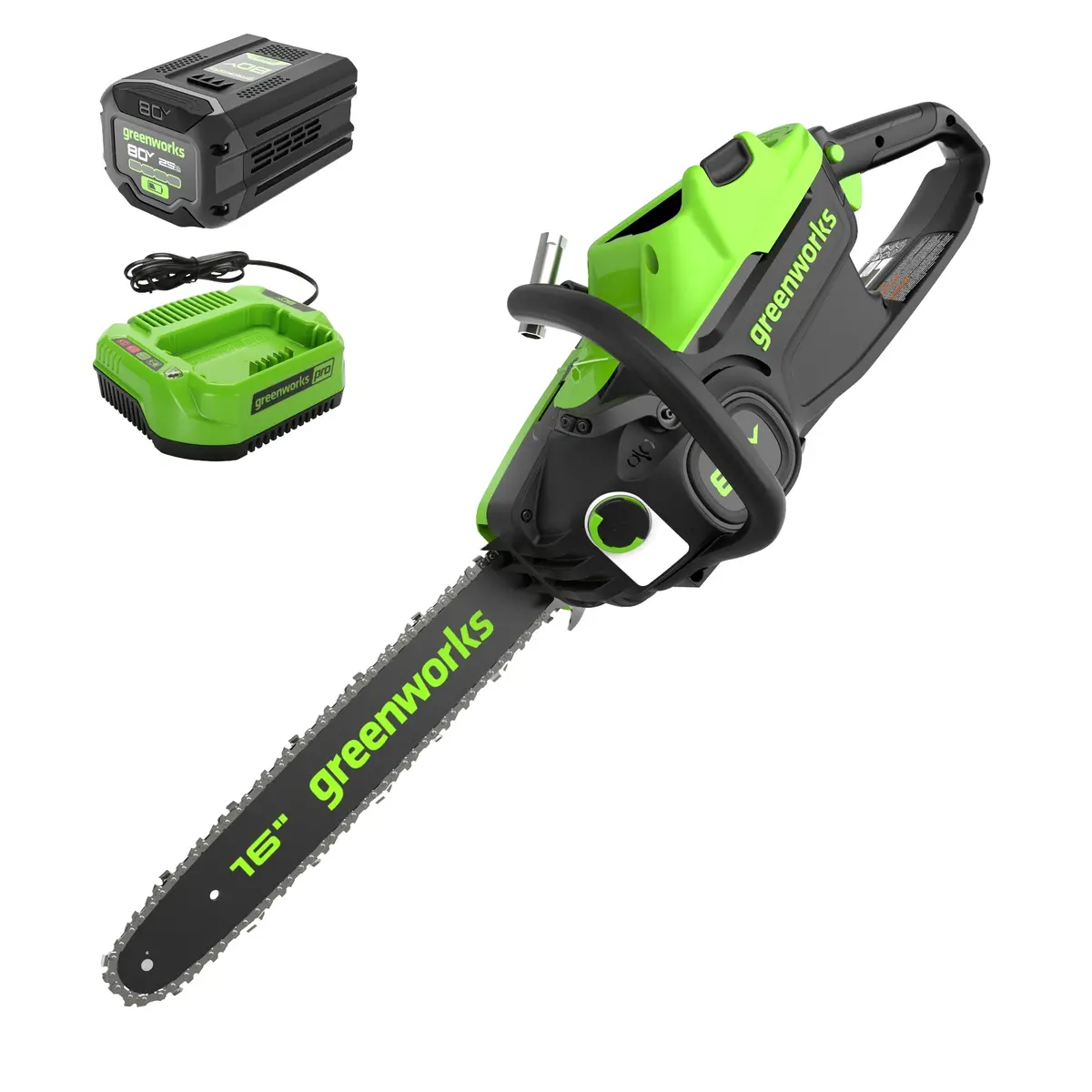 80V 16" 2.0Kw Cordless Battery Chainsaw W/ (1) 2.5Ah Battery & 2A Charger 1