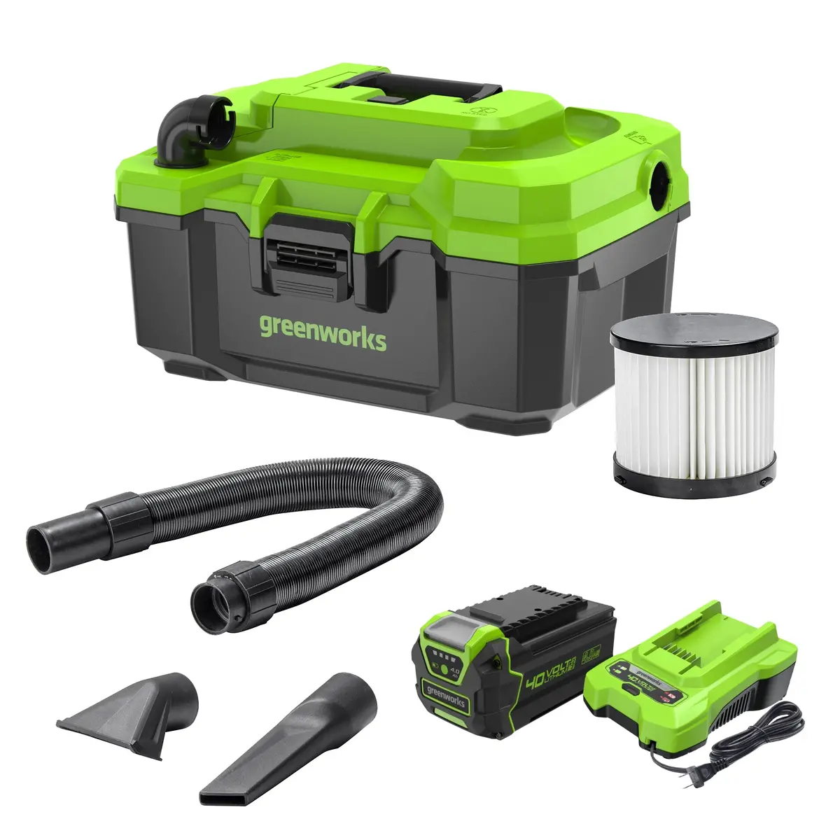 40V Brushless 3 Gallon Cordless Battery Wet/Dry Shop Vacuum: 4.0 Ah Battery And Charger 1