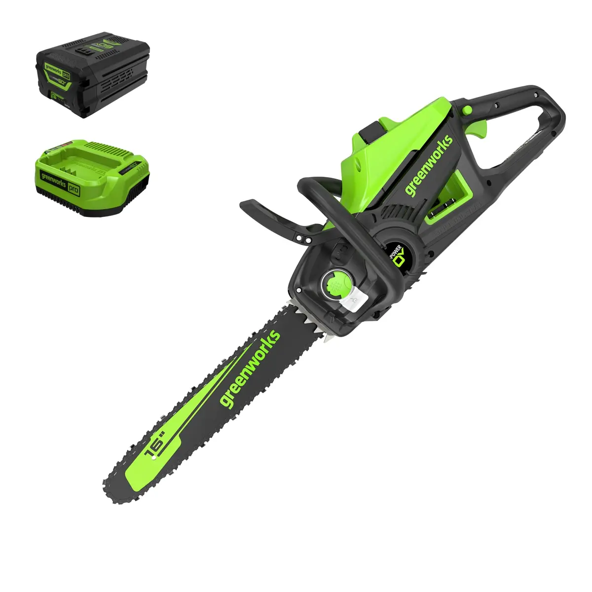 60V 16" Cordless Battery 2.0Kw Chainsaw W/ 2.5Ah Battery & Charger 1