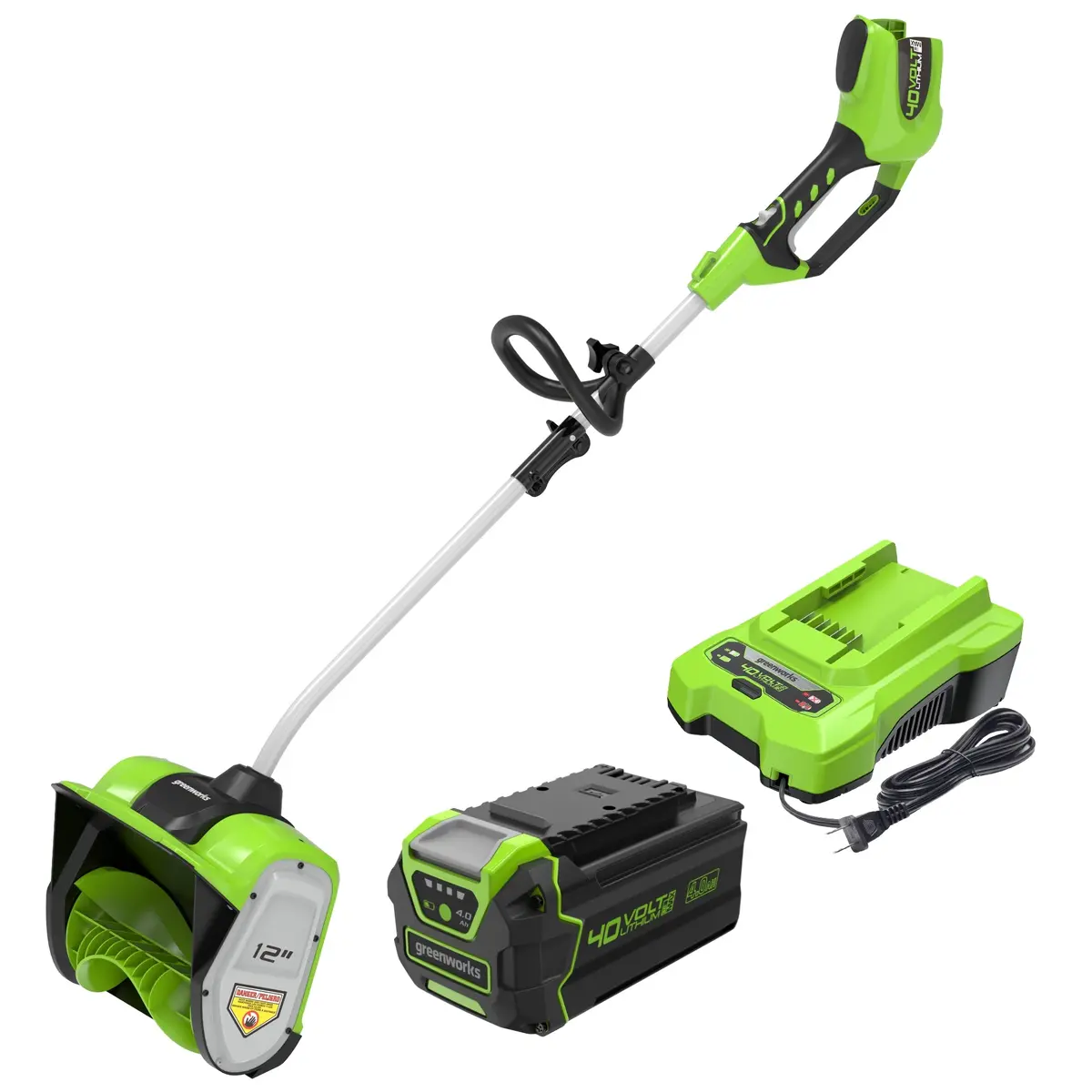 40V 12" Cordless Battery Snow Shovel: 4.0 Ah Battery And Charger 1