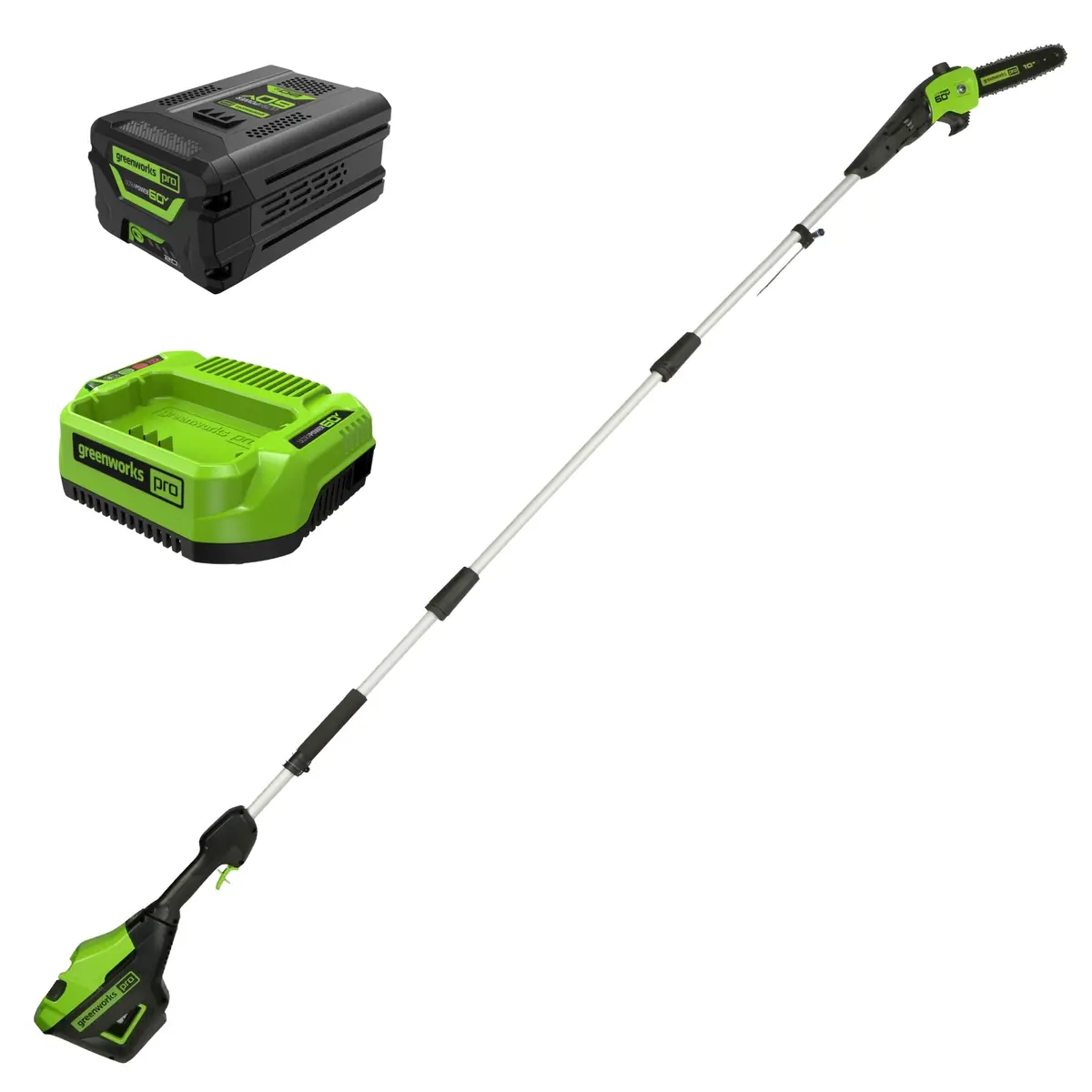 60V 10" Cordless Battery Pole Saw W/ 2.0 Ah Battery & Charger 1
