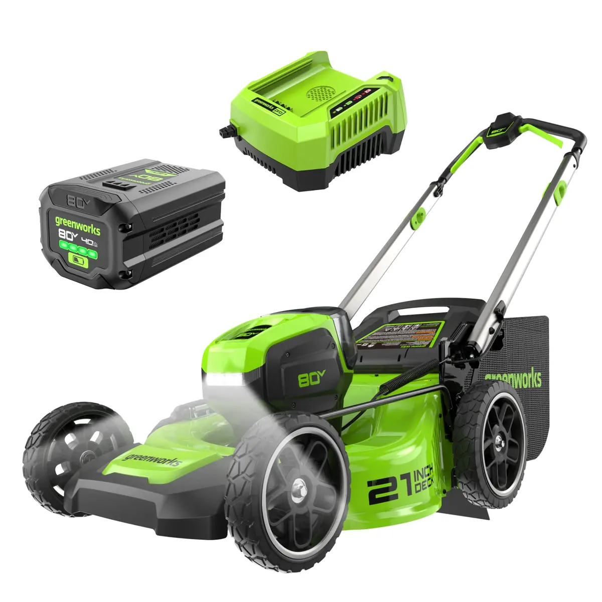 80V 21" Cordless Battery 4-In-1 Push Lawn Mower: 4.0 Ah Battery And Charger 1
