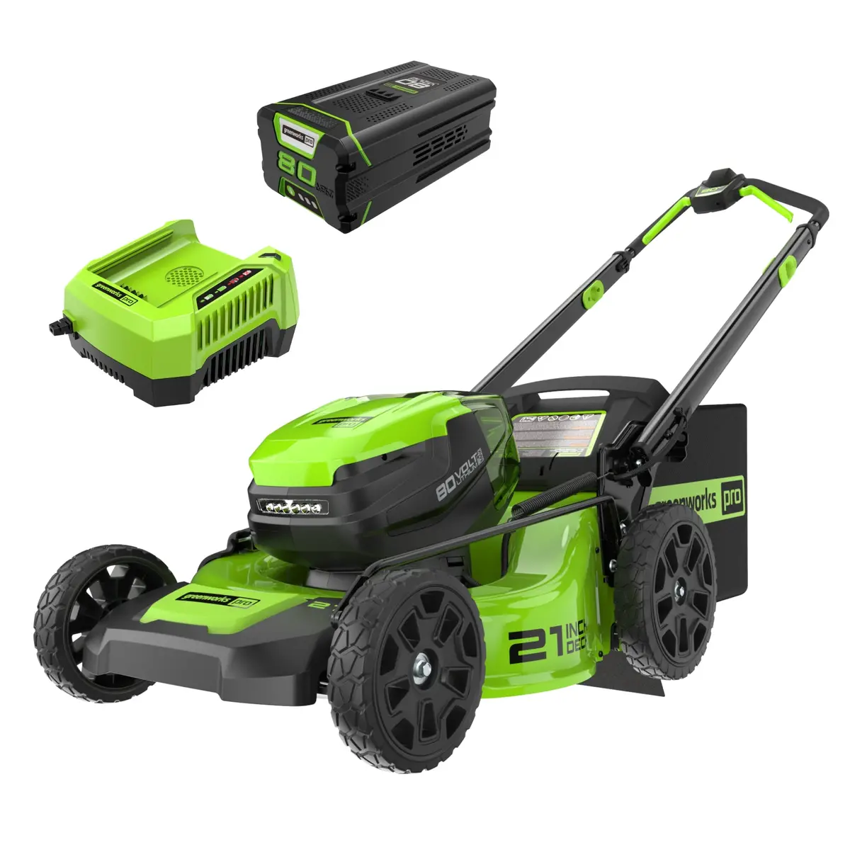 80V 21" Gen 2 Cordless Battery 4-In-1 Push Lawn Mower (Auto Switch): 4.0 Ah Battery And Charger 1