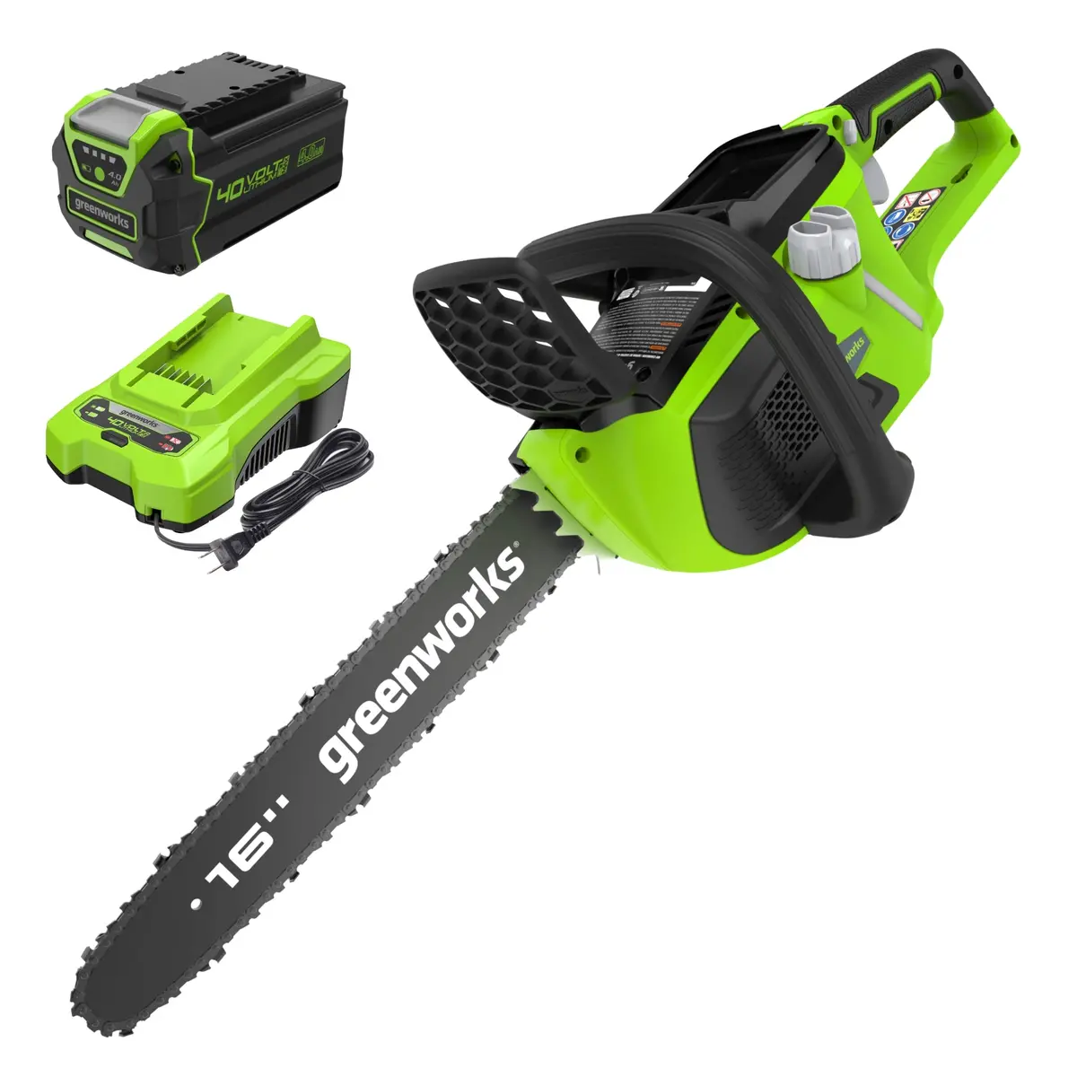 40V 16" Brushless Cordless Chainsaw W/ 4.0Ah Battery & Charger 1