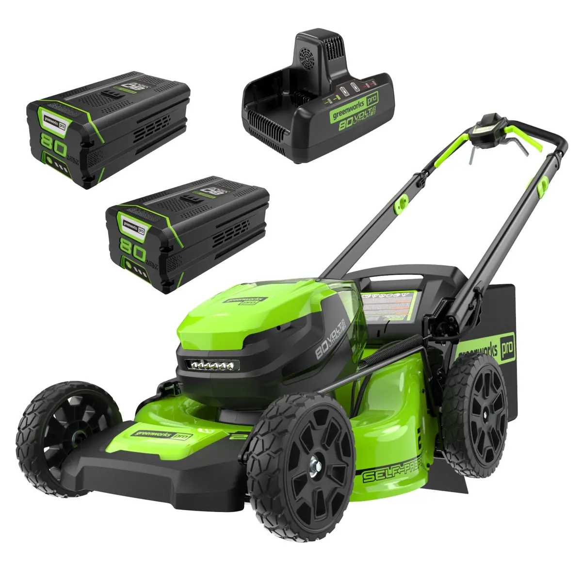 80V 21" Cordless Battery 4-In-1 Self-Propelled Mower W/ (2) 4.0Ah Batteries & Charger 1