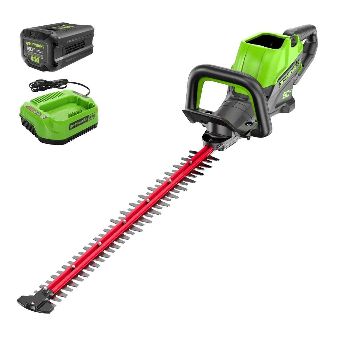 80V 26" Cordless Battery Hedge Trimmer (1.1" Cut, 4000 Spm): 2.0 Ah Battery And Charger 1