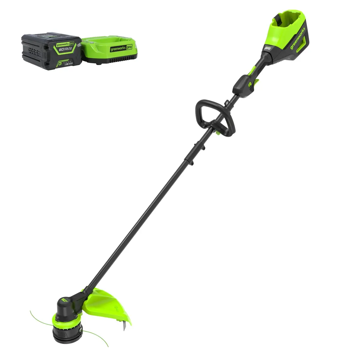 60V 17" Cordless Battery Brushless String Trimmer: 2.5 Ah Battery And Charger 1