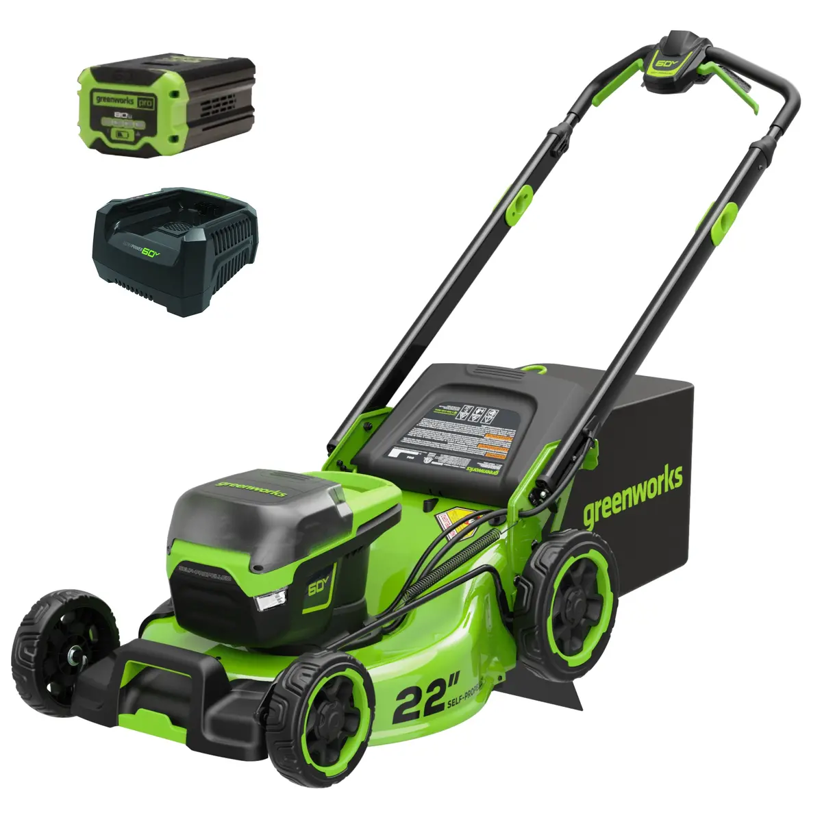 Open Box 60V 22" Cordless Battery Self-Propelled Lawn Mower, 8.0 Ah Battery And 6A Charger 1