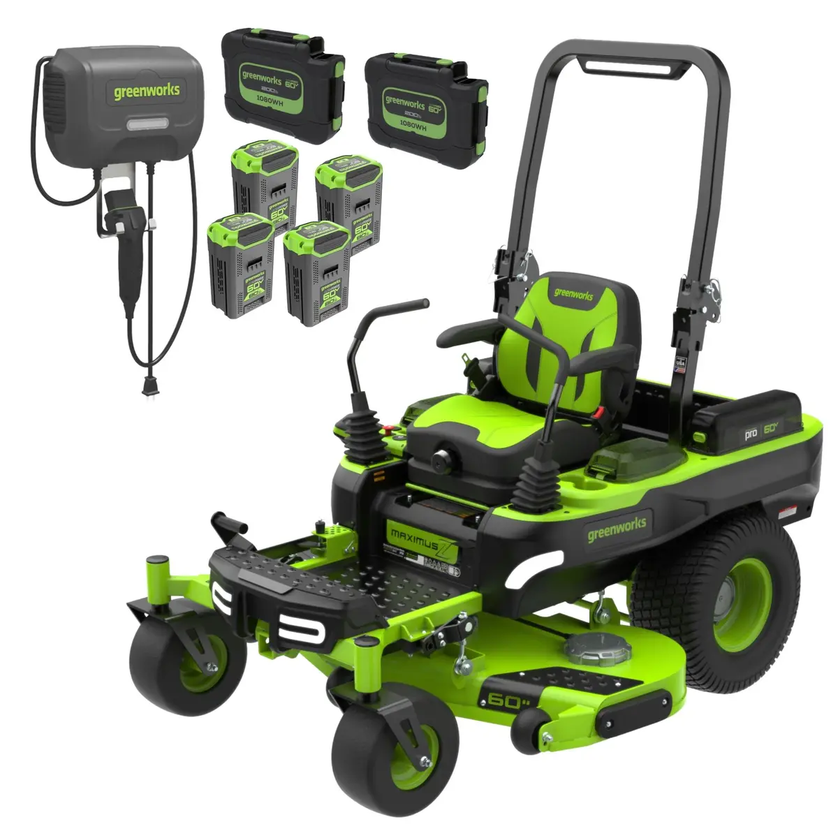60V 60" Maximusz Zero Turn: (2) 20.0 Ah, (4) 8.0 Ah Batteries And 1.5Kw Charger 1