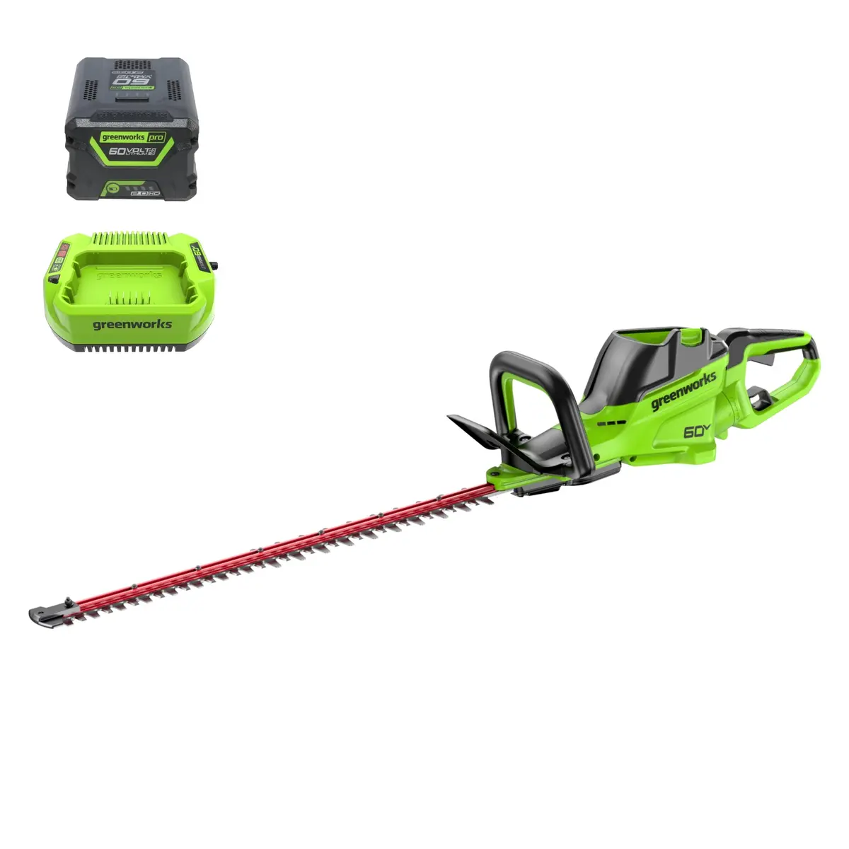 60V 26" Cordless Battery Hedge Trimmer 4000 Spm, 2Ah Battery And 3A Charger 1