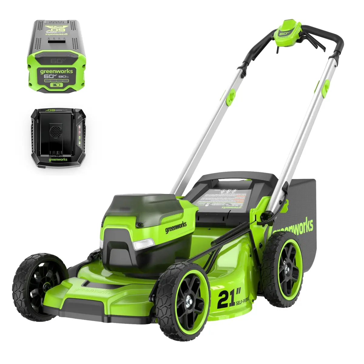 Open Box 60V 21" Cordless Battery Dual Blade Self-Propelled Mower, (1) 8Ah Battery And 6A Charger 1