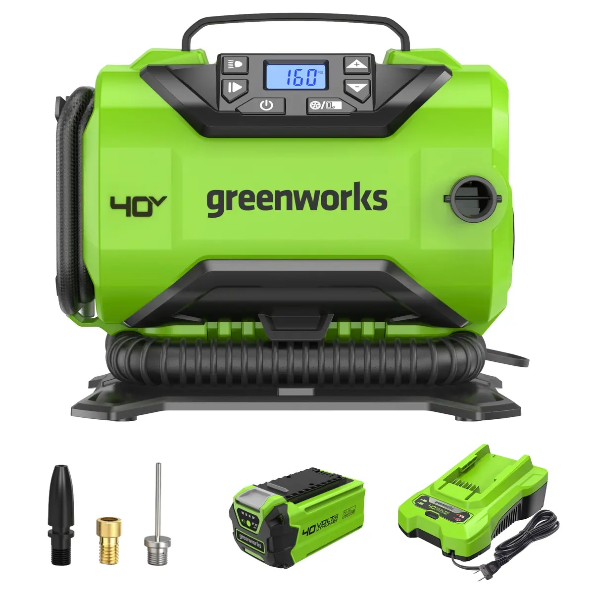 40V Cordless Battery Inflator: 2.0 Ah Battery And Charger 1
