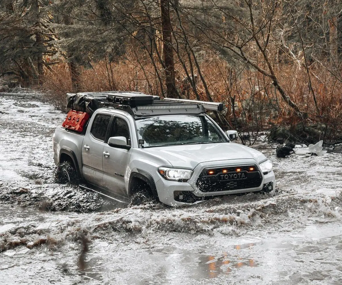 Prinsu Roof Rack For 2005-2024 Toyota Tacoma Double Cab - Black Powder Coat 1