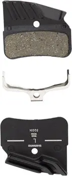 Shimano N03a-Rf Disc Brake Pad And Spring - Resin Compound, Finned Alloy Back Plate, One Pair 1