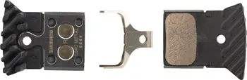 Shimano L04c-Mf Disc Brake Pads And Springs - Metal Compound, Finned Alloy And Stainless Steel Back Plate, One Pair 1