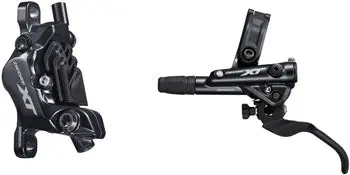 Shimano Deore Xt Bl-M8100/Br-M8120 Disc Brake And Lever - Front, Hydraulic, Post Mount, 4-Piston, Finned Pads, I-Spec Ev Clamp Band, Black 1