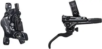 Shimano Deore Xt Bl-M8100/Br-M8120 Disc Brake And Lever - Rear, Hydraulic, Post Mount, 4-Piston, Finned Pads, I-Spec Ev Clamp Band, Black 1
