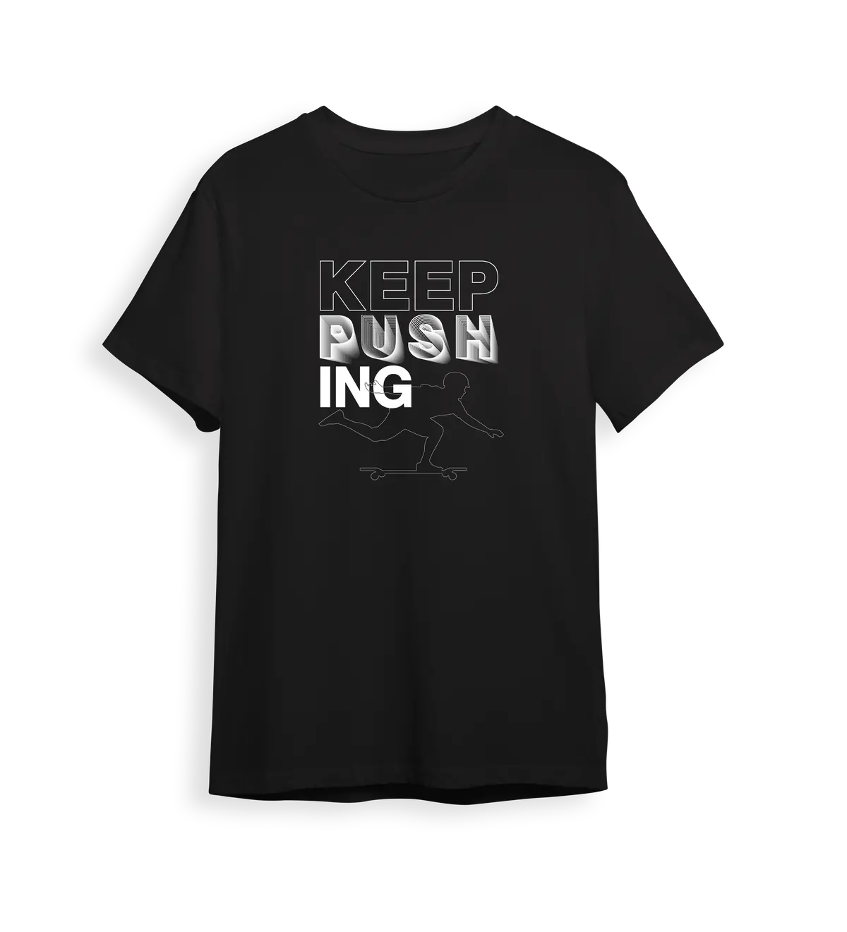 Keep Pushing Blended - Drifit Black Shirt 1