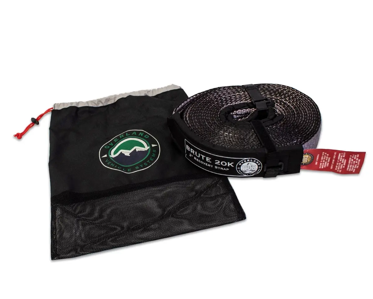 Ovs Tow Strap 2" X 30' 20,000 Lb. Gray W/ Triple Reinforced Loop Ends 1