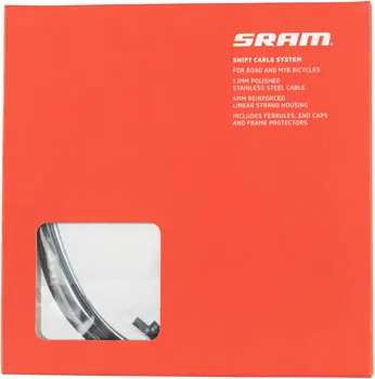 Sram Stainless Steel Shift Cable And Housing Kit - Road/Mtb, 4Mm, Reinforced Linear Strand, Black 1