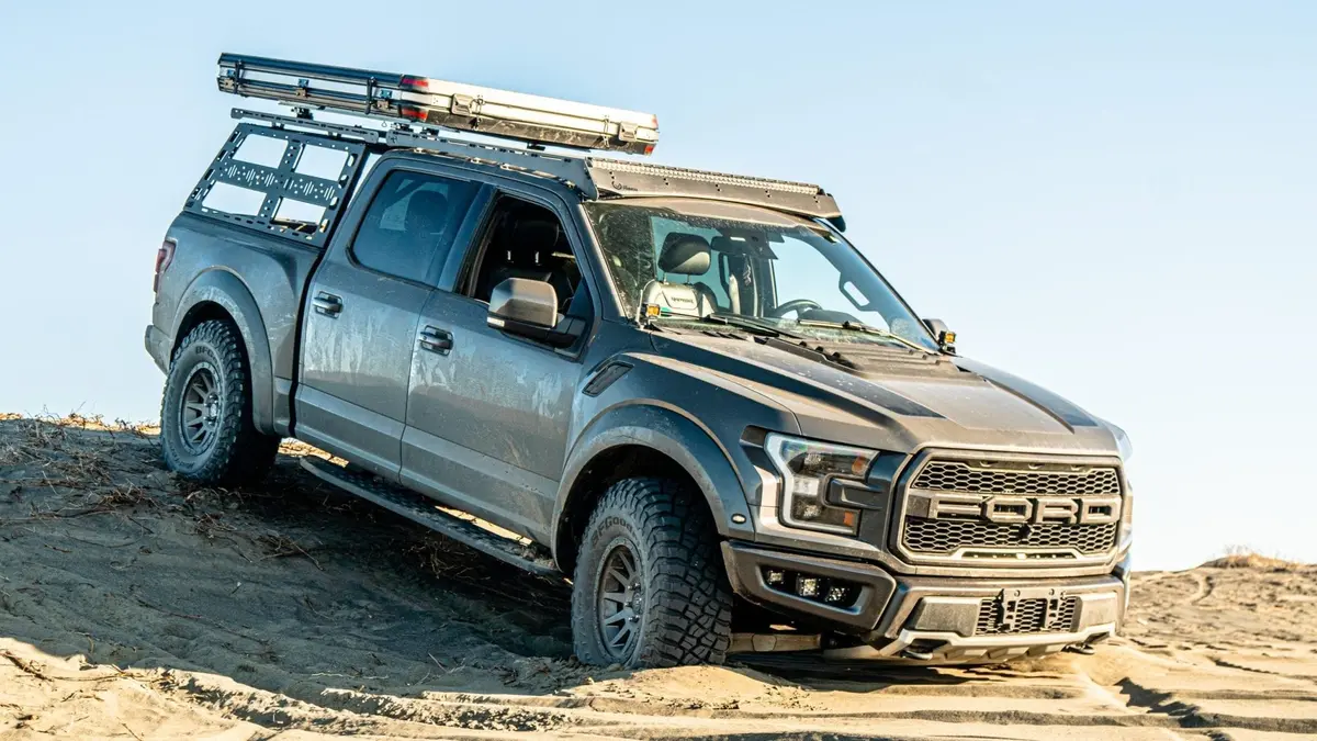 Cbi Prinsu Offroad Overland Cab Height Bed Rack For 2010-2024 Ford Raptor -No Drill (Short 5'6"Bed) 1