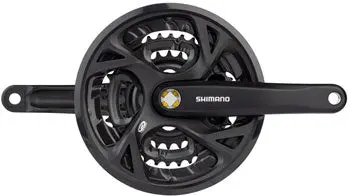 Shimano Acera Fc-M371-L Crankset - 175Mm, 9-Speed, 48/36/26T, Riveted, Square Taper Jis Spindle Interface, Black 1