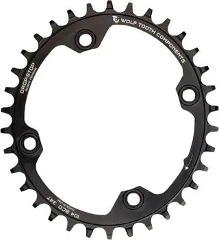 Wolf Tooth Elliptical 104 Bcd Chainring - 32T, 104 Bcd, 4-Bolt, Drop-Stop, Black 1