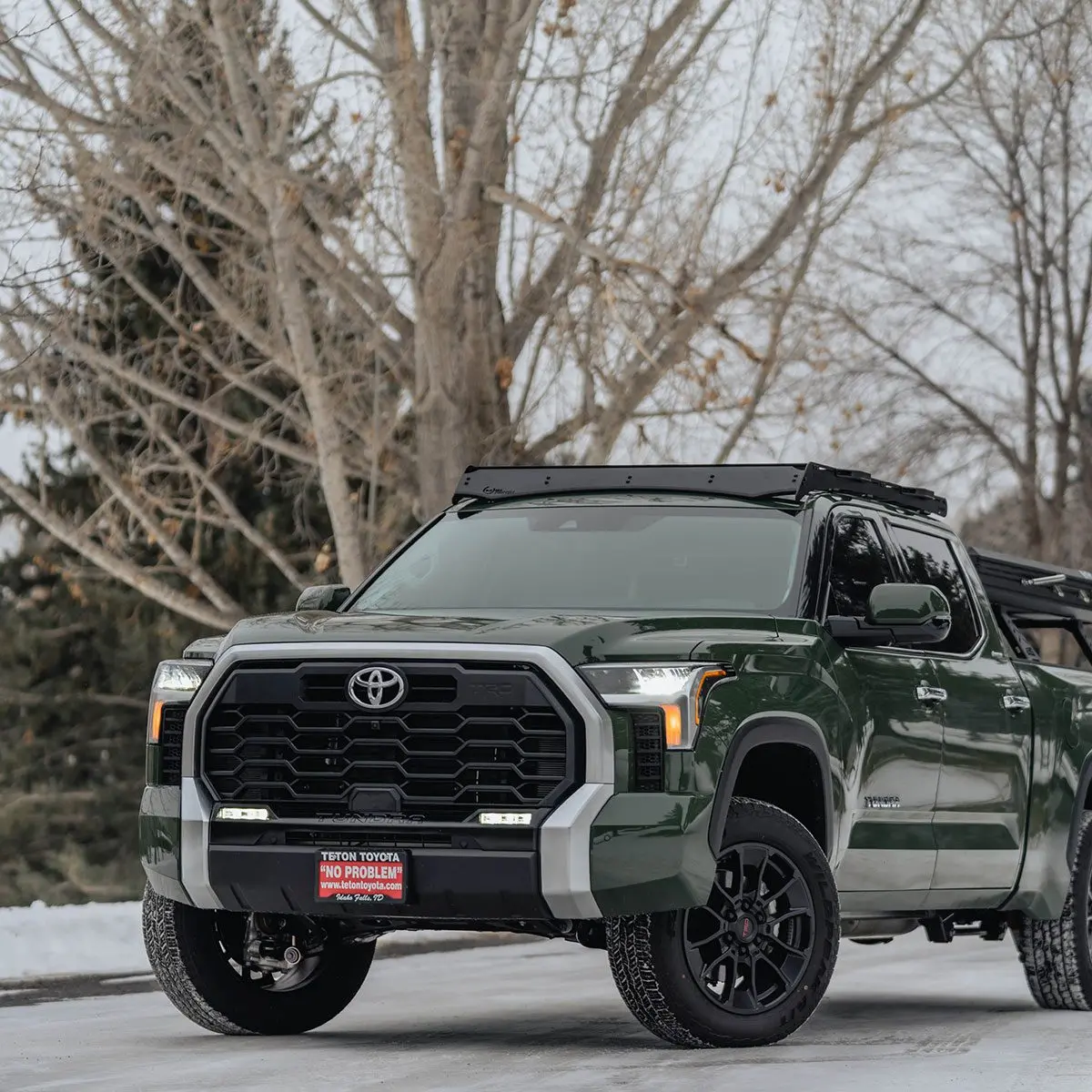 Prinsu Roof Rack For 2022-2024 Toyota Tundra Crewmax Cab (Panoramic Sunroof Compatible)- Black Powder Coat 1