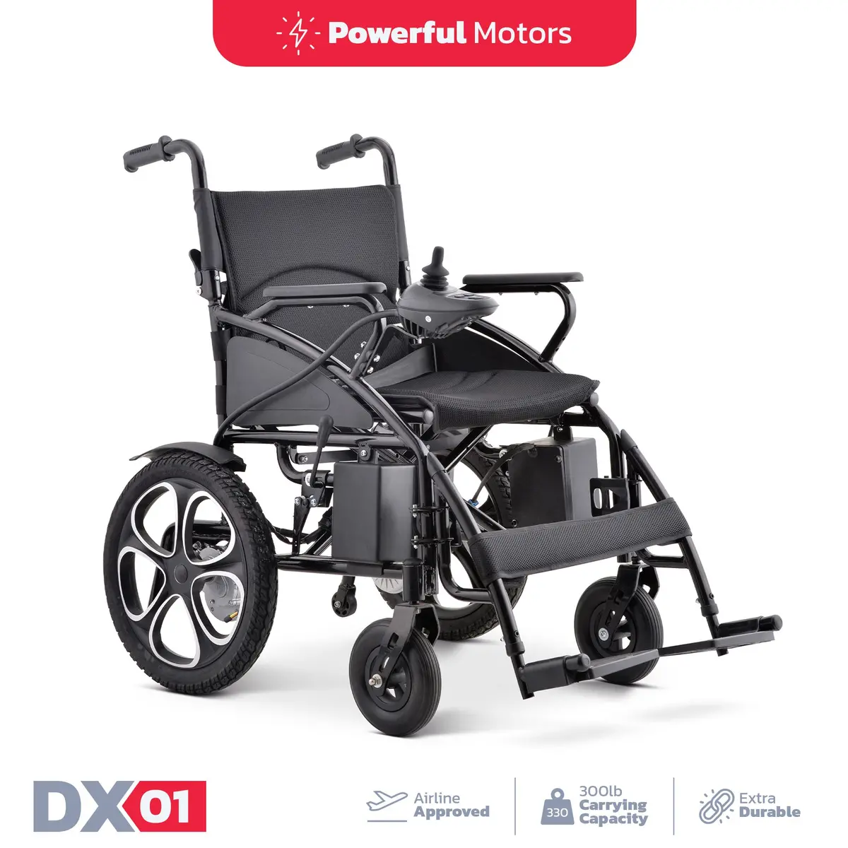 Rubicon Dx01 - Affordable All-Terrain Powerful Motorized Electric Wheelchair With 13-Mile Range | Foldable, Lightweight, Portable & Low-Priced 1