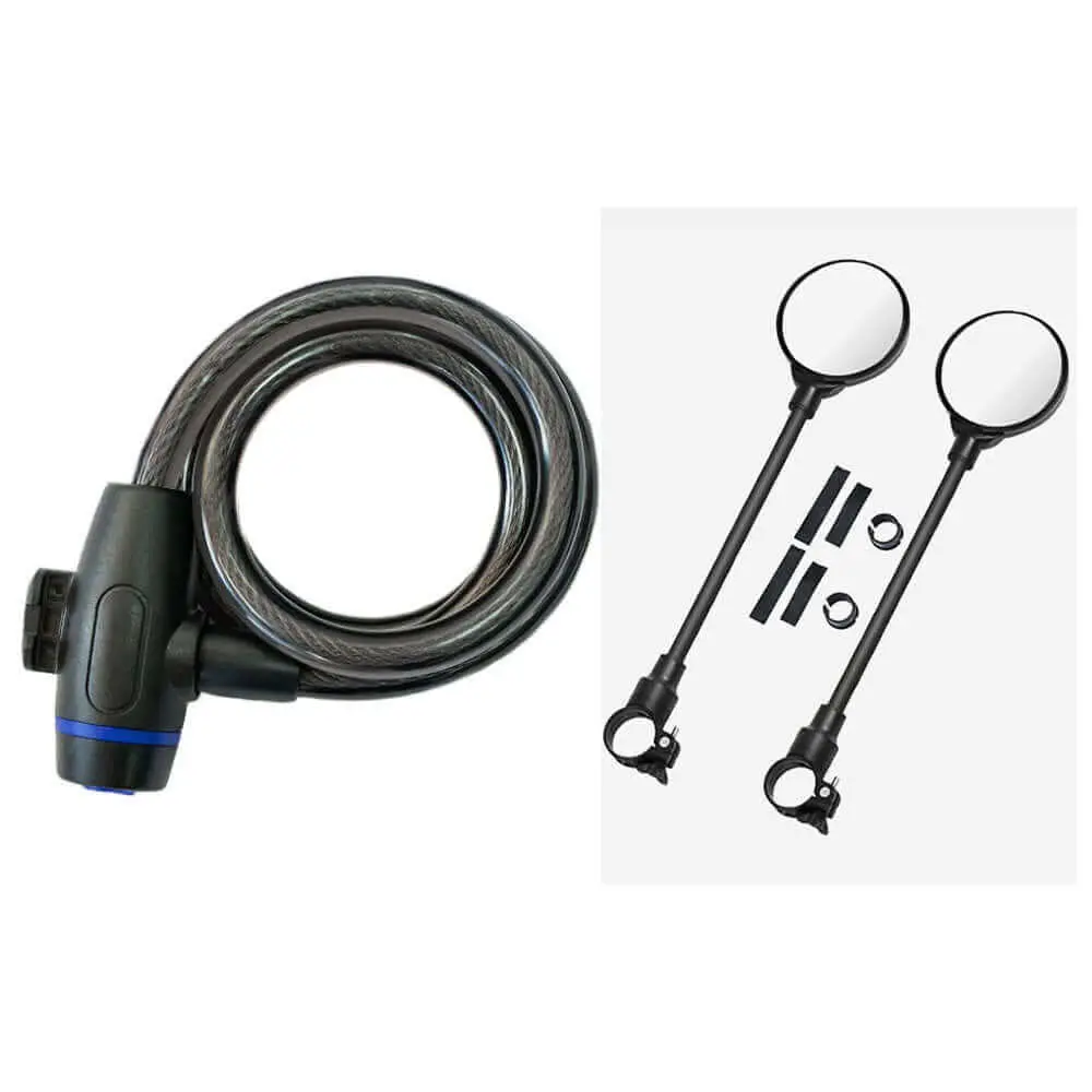 Rattan Side Mirrors and Integrated Lock for E-Bikes