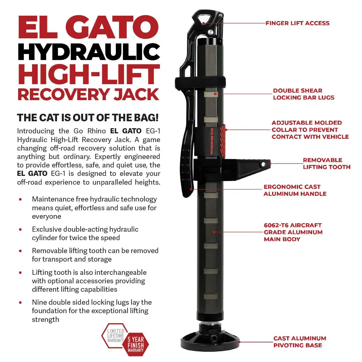 Go Rhino El Gato Hydraulic High Lift Recovery Jack 3