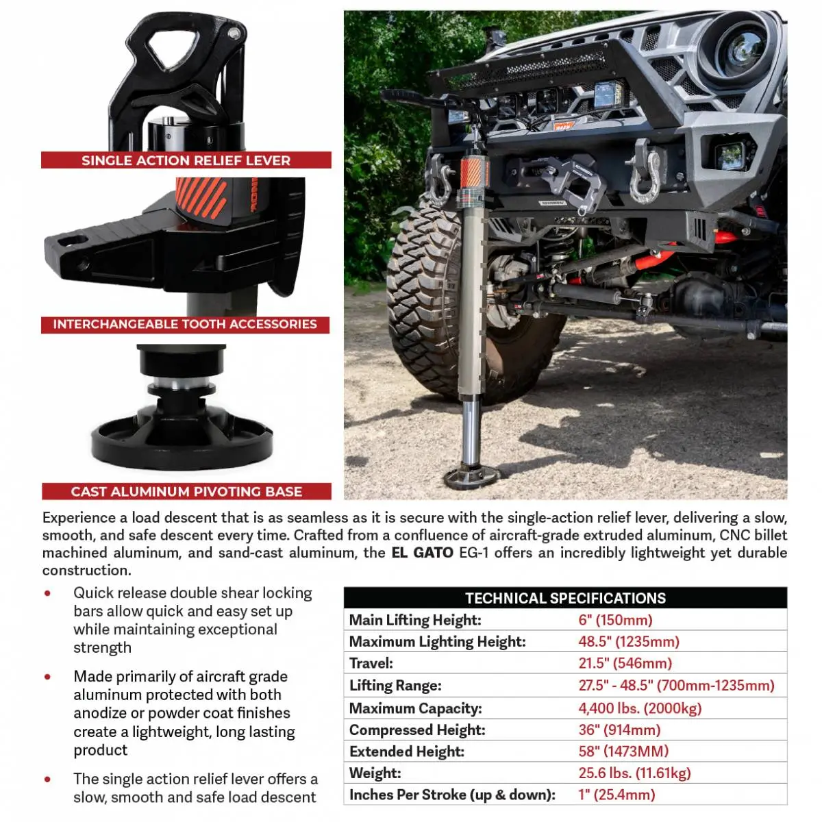 Go Rhino El Gato Hydraulic High Lift Recovery Jack 4
