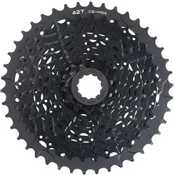Microshift Advent X E-Series Cassette - 10 Speed, 11-42T, Black, Ed Coated, Alloy Outer Cog 1
