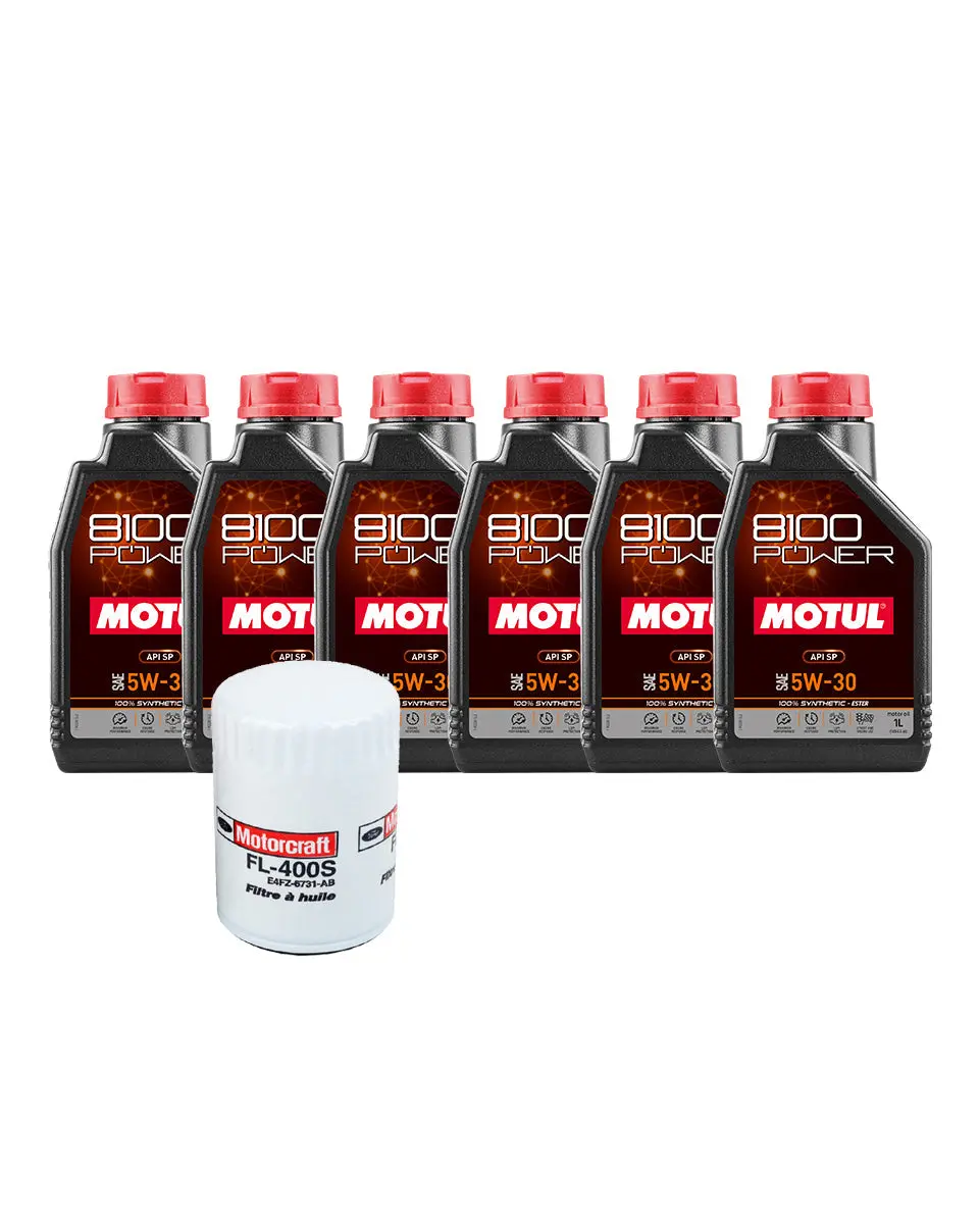 Motul 8100 Power Full Synthetic Oil Change Kit - Ford Focus St - 2.0L Ecoboost 1