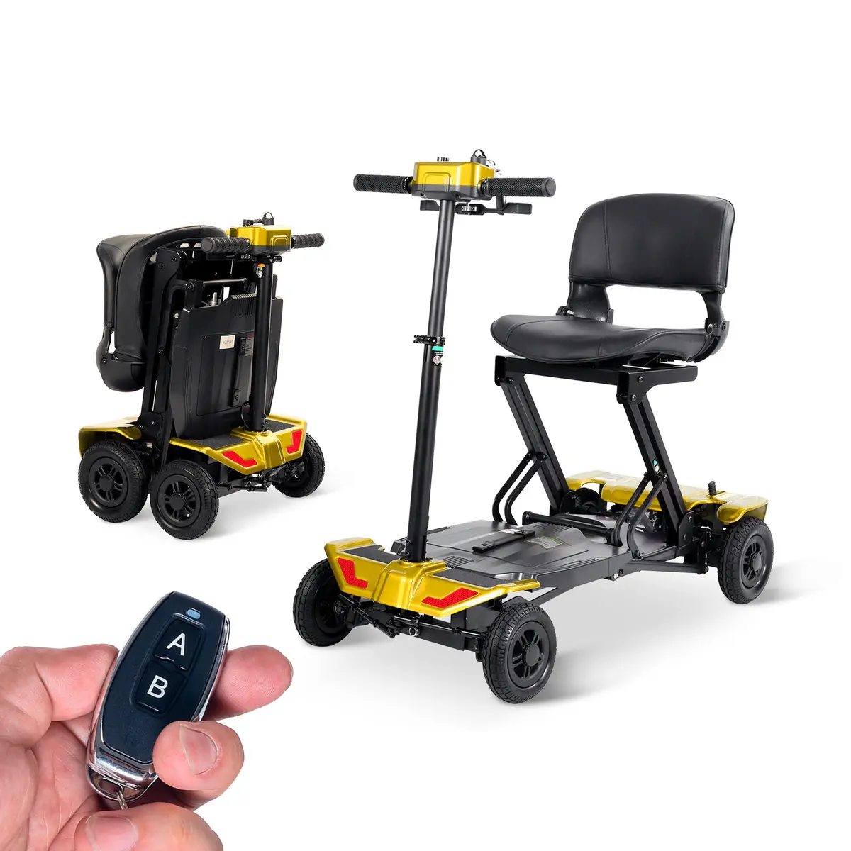 Rubicon Fx07 - Premium One-Click Automatic Folding & Unfolding 4-Wheel Mobility Scooter With Remote Control For Seniors | Deluxe & Lightweight 3