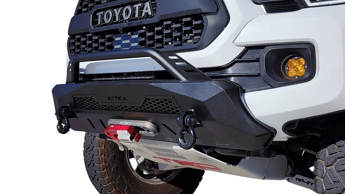 Attica 4X4 Apex Stealth Center Mount Winch Front Bumper For 2016-2023 Toyota Tacoma - Recon Recovery 1