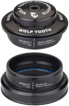 Wolf Tooth Geoshift Performance Angle Headset - 1 Deg, Long, Zs44/Ec49, Black 1