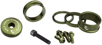 Wolf Tooth Blingkit: Headset Spacer Kit 3, 5,10, 15Mm, Olive 1