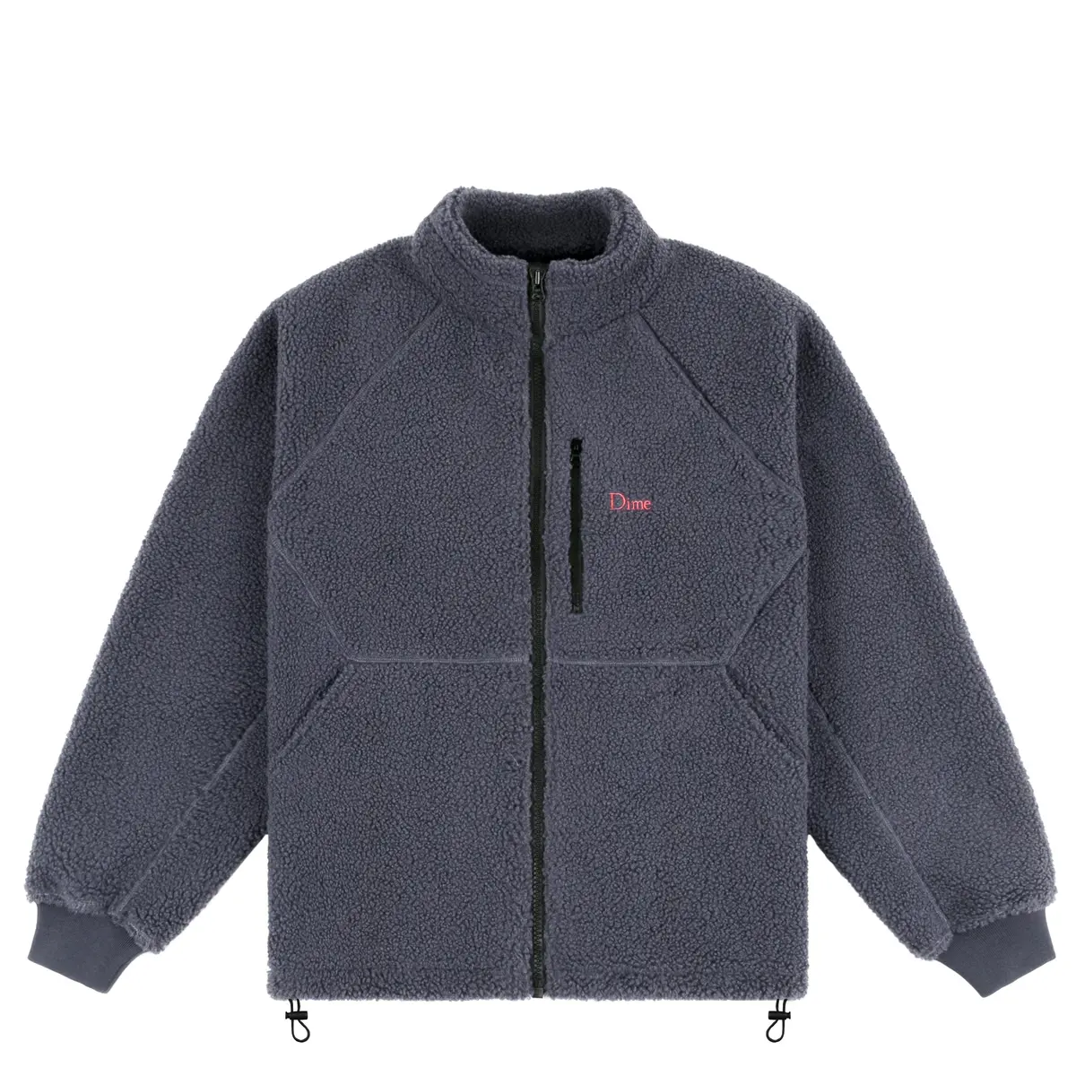 Dime Polar Fleece Sherpa Zip Jacket - Cool Grey 1